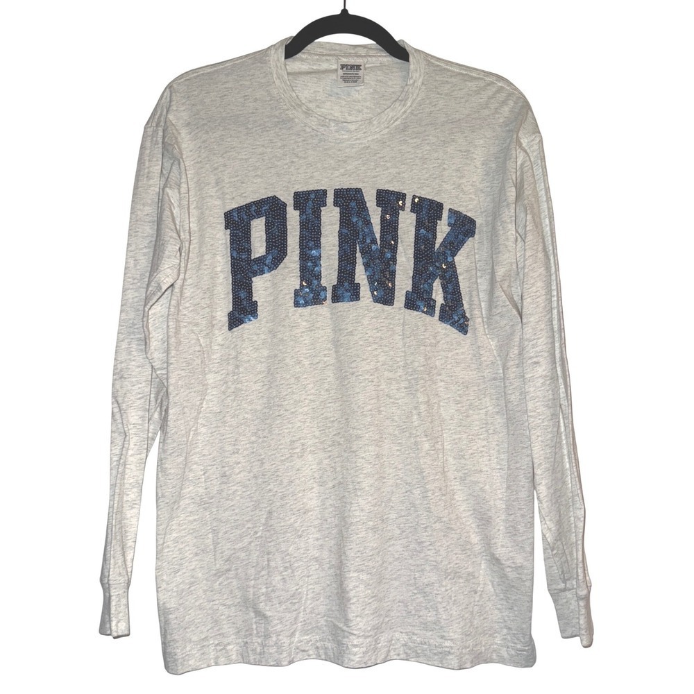PINK Victoria's Secret Long Sleeve Sequin T-Shirt Top Women's Apparel